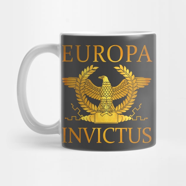 Europa Invictus - Gold Eagle on Gray by AtlanteanArts